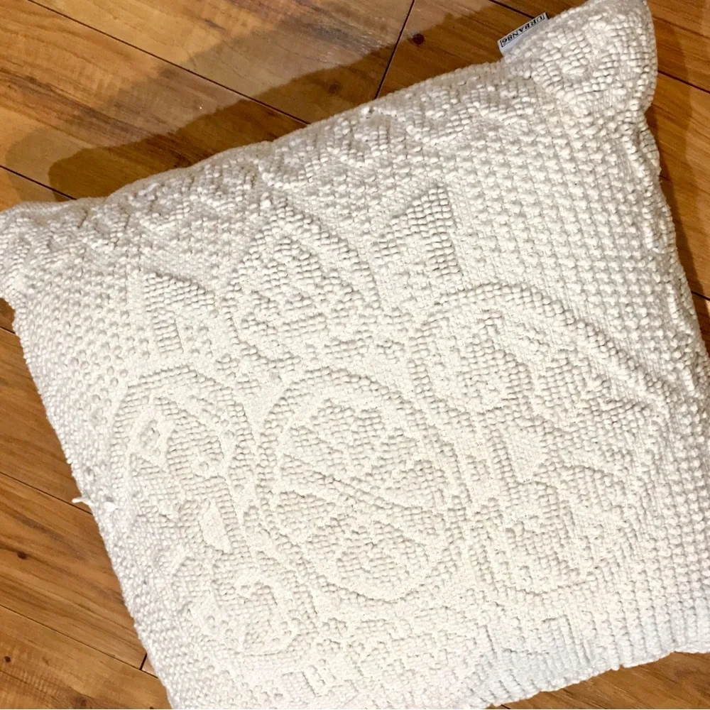 Large tweed cottage core boho over stuffed throw pillow linens home deco…